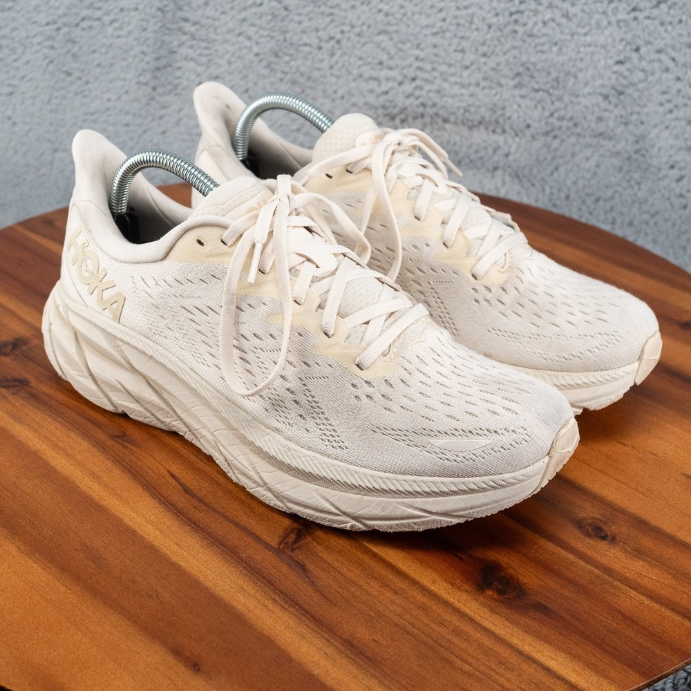 Mens Hoka One One Clifton 8 White 1119393 Running Shoes Size 9 D